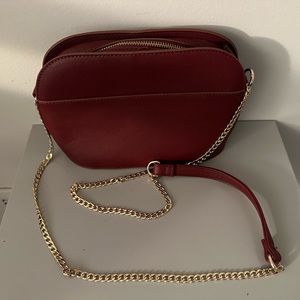 "Loft" Women's Small Burgundy Chain Shoulder Bag